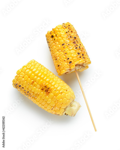 Tasty grilled corn cob skew...
