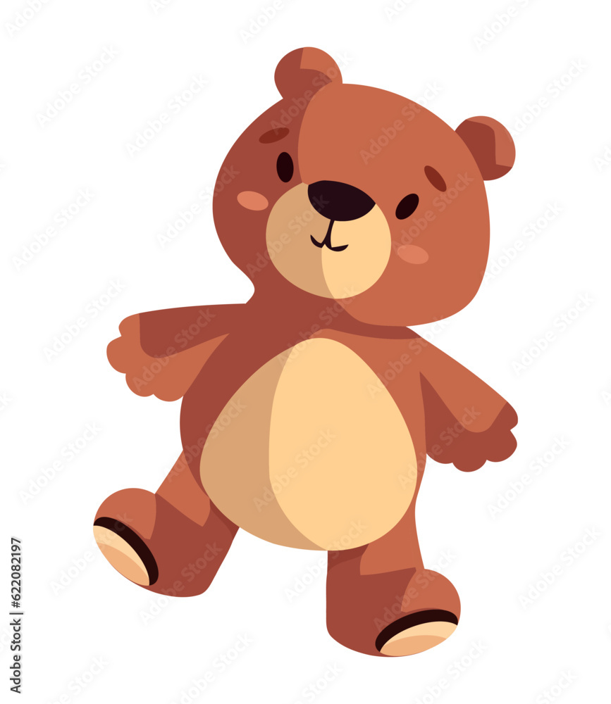 Cute teddy bear sitting in nature, cheerful Cute teddy bear sitting in nature, cheerful