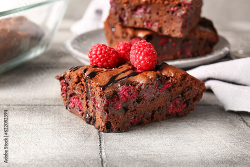 Piece of raspberry chocolat...