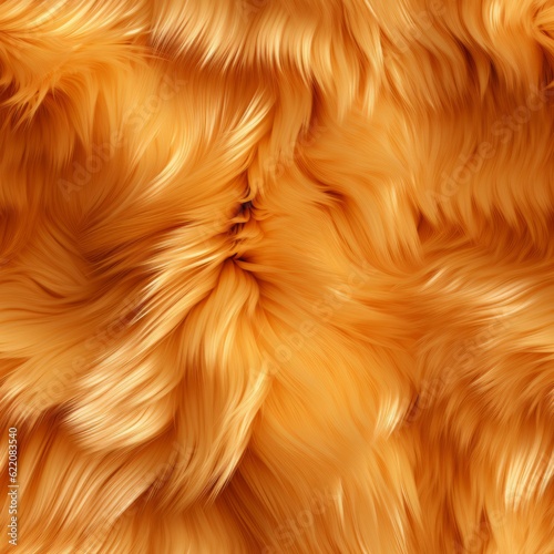 Wavy Orange Copper Fur Seamless Plush Texture Pattern