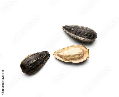 Wallpaper Mural Natural sunflower seeds isolated on white background Torontodigital.ca