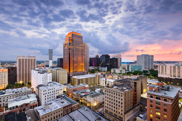 New Orleans, Louisiana, USA CBD skyline at night.