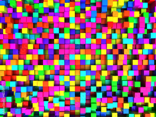Wallpaper Mural abstract 3d illustration of  colorful cubes background Torontodigital.ca