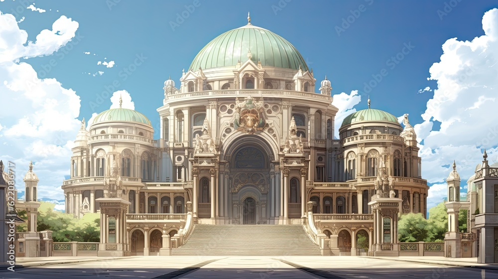 Church of st peter and st paul cathedral. AI generated art illustration.