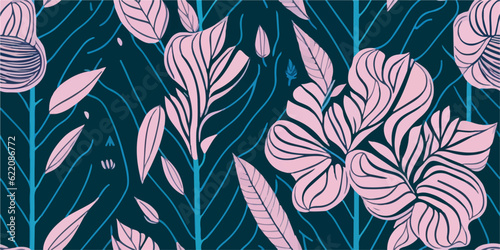 Contemporary Pink Roses Pattern: Vector Illustration for Modern Branding