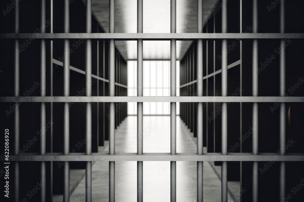 Prison bars. Background for crime news. AI generated, human enhanced Prison bars. Background for crime news. AI generated, human enhanced
