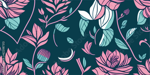 Dreamy Pink Roses Pattern: Vector Illustration for Digital Art Projects