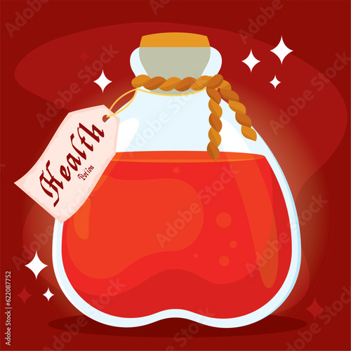 Isolated colored magical health potion elixir Vector