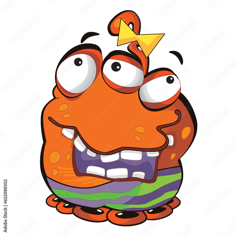 cartoon scene with some funny looking alien isolated illustration for children cartoon scene with some funny looking alien isolated illustration for children