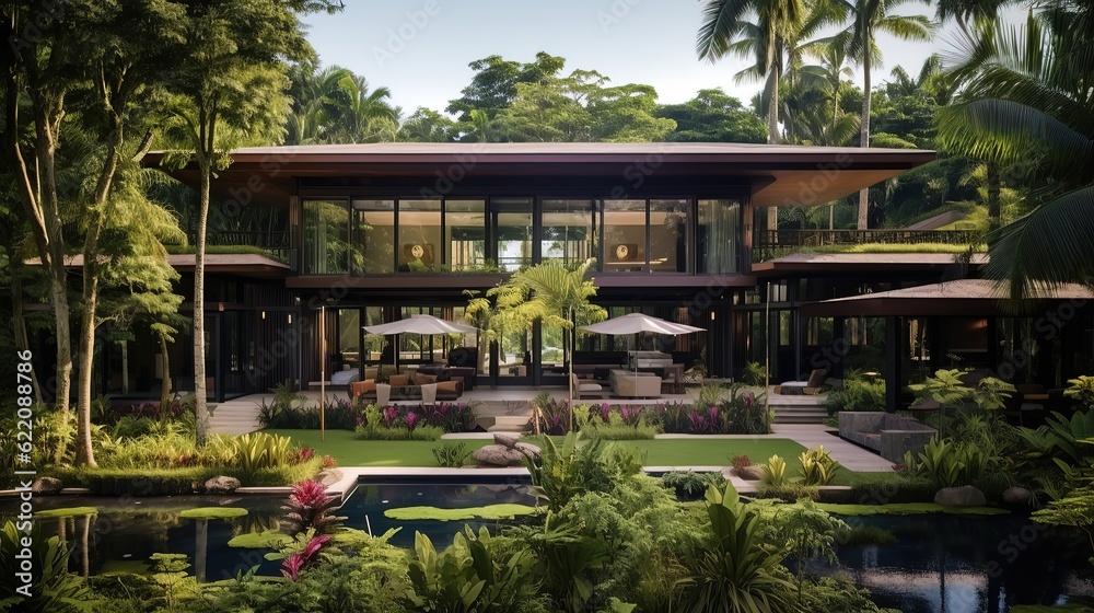 tropical resort hotel