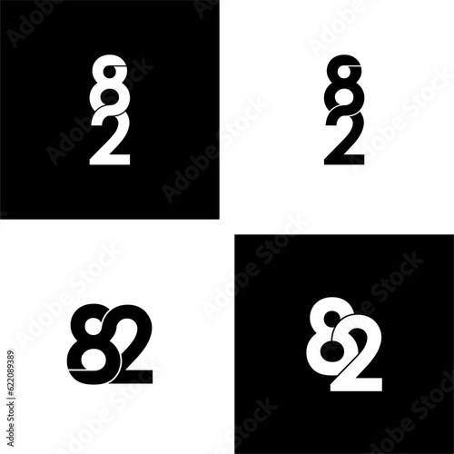 82 typography letter monogram logo design set