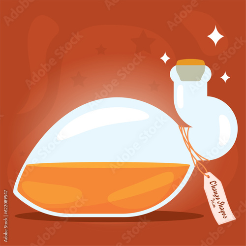 Isolated colored magical change shape potion elixir Vector