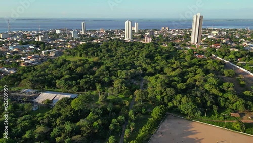 Aerial view of Santarem, Para state, BR: capturing the beauty of the preserved amazon forest from the city park photo