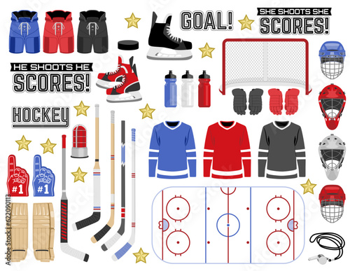 Ice Hockey 35 Vector Set