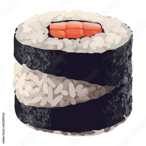 Fresh seafood meal with sushi and seaweed