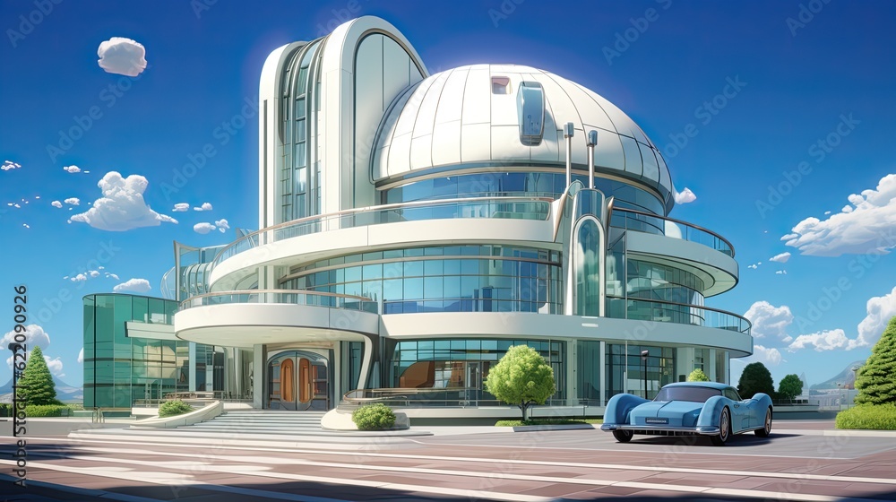 Obraz premium View of the city. AI generated art illustration.