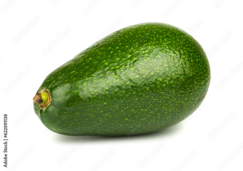 Single green avocado isolated on white background Single green avocado isolated on white background