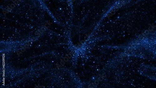 Fotografia Blue abstract futuristic sparkling cosmic star dust particle banner background