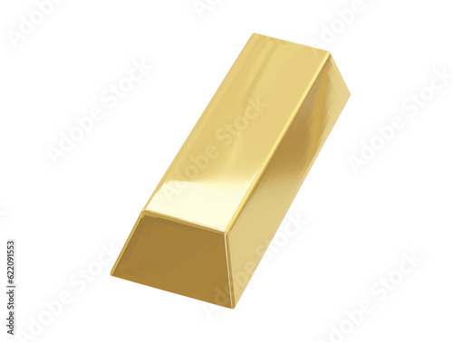 Gold bar icon 3d illustration vector