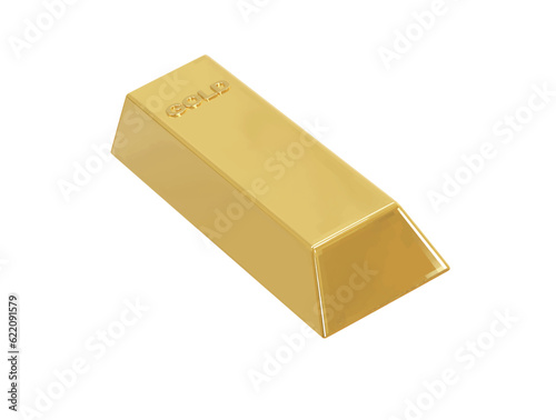 Gold bar icon 3d illustration vector