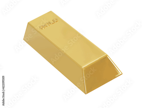 Gold bar icon 3d illustration vector