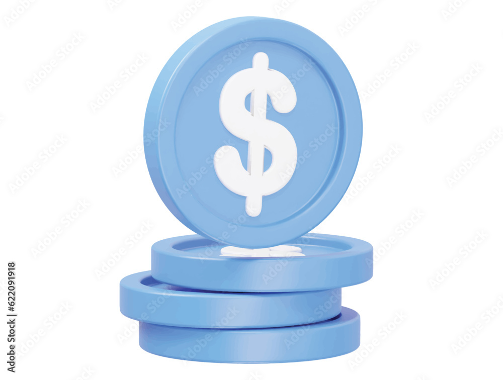 Dollar icon illustration render transparent vector Dollar icon illustration render transparent vector
