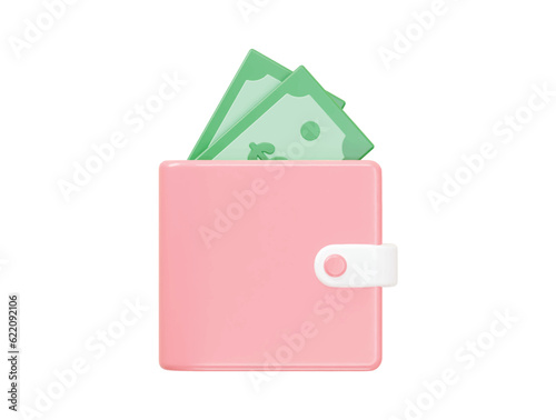 3d rendering wallet icon illustration transparent