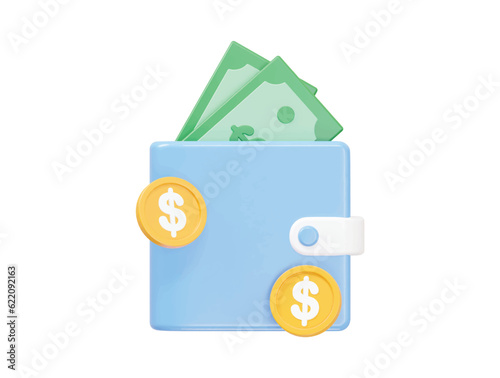3d rendering wallet icon illustration transparent