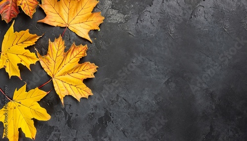 Autumn background  autumn leaves on a concrete background  Generative AI
