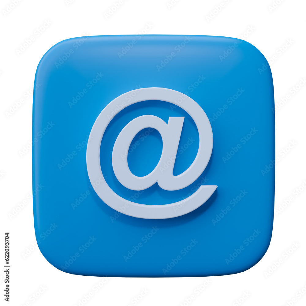 Email address icon logo communication isolated on transparent background. Email address and contact. 3D rendering Email address icon logo communication isolated on transparent background. Email address and contact. 3D rendering