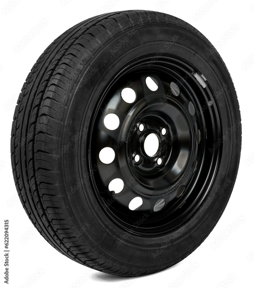 Black car wheel isolated on white background Black car wheel isolated on white background