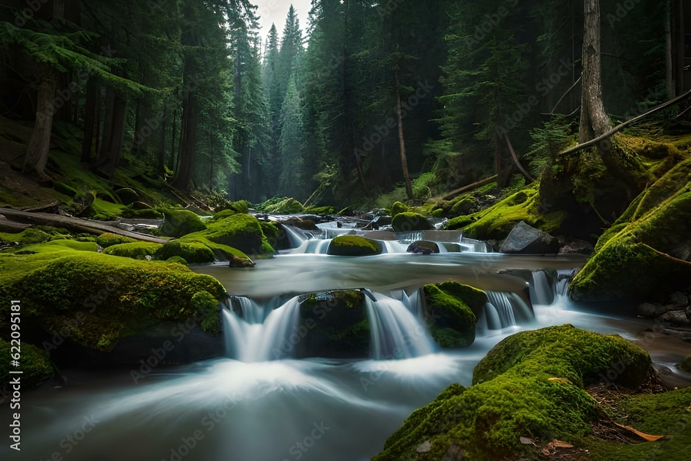 Obraz premium waterfall in the forest