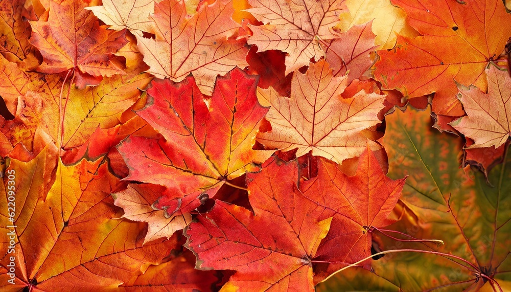 Maple leaves background, autumn background, Generative AI