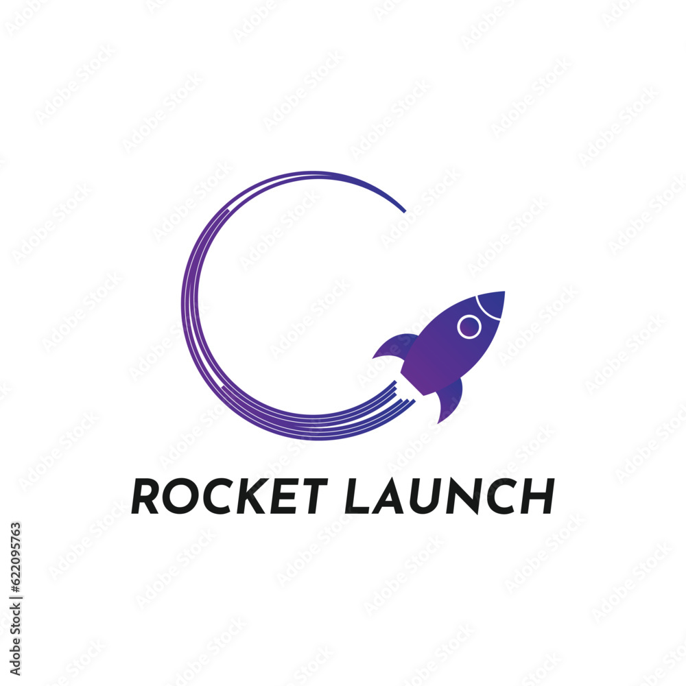 Obraz premium Rocket launch logo design creative
