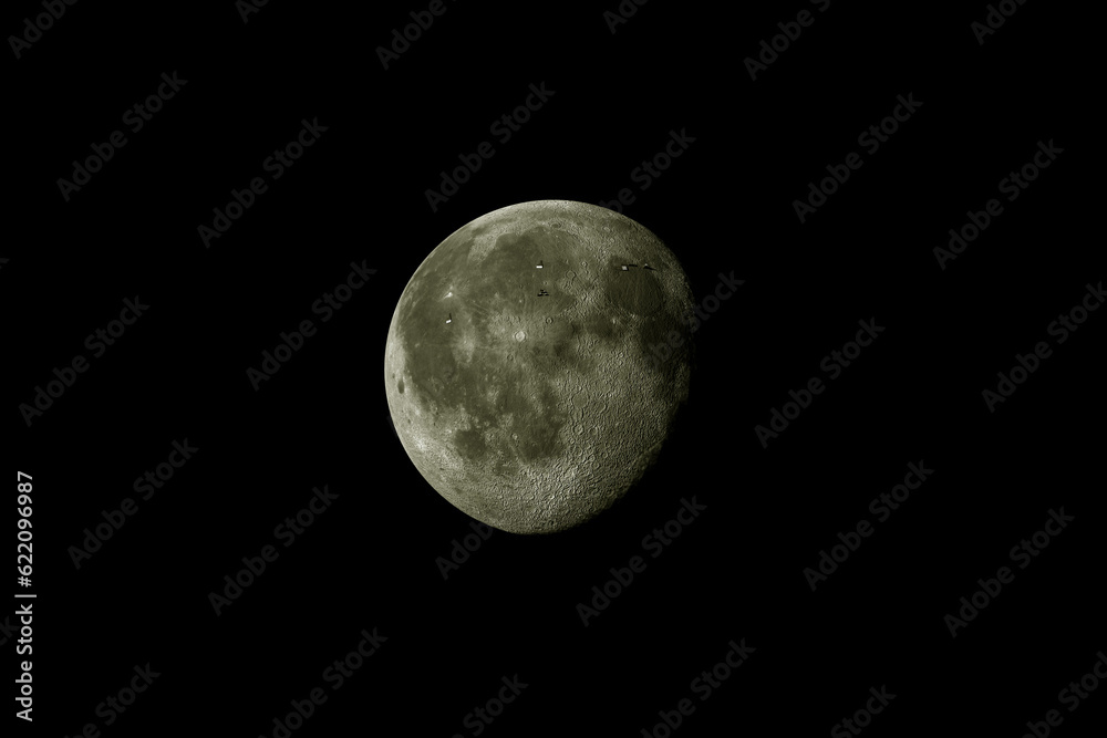 3d illustration of unidentified alien structures on the moon surface 3d illustration of unidentified alien structures on the moon surface