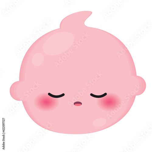 Isolated colored cute sleepy baby emoji icon Vector