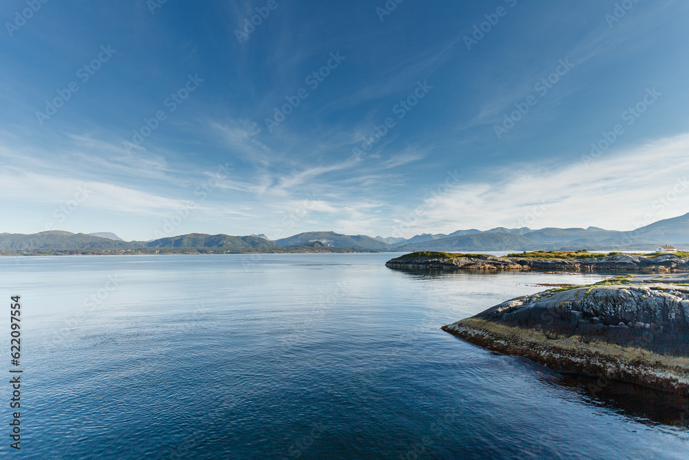 Beautiful view on nowegian fjords. Tranquil scene.