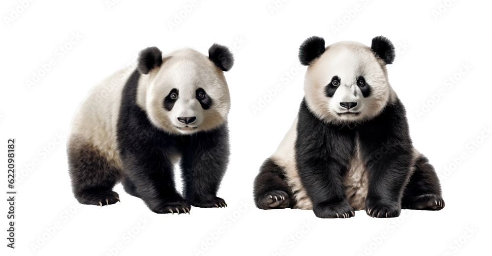  Panda Bear PNG.  Clipart: Illustration of a Cute and Cuddly Panda - Perfect for Logos and Artwork.