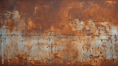 Brown rust wall textured surface or galvanized steel texture for the background. Generative ai. © ParinPIX