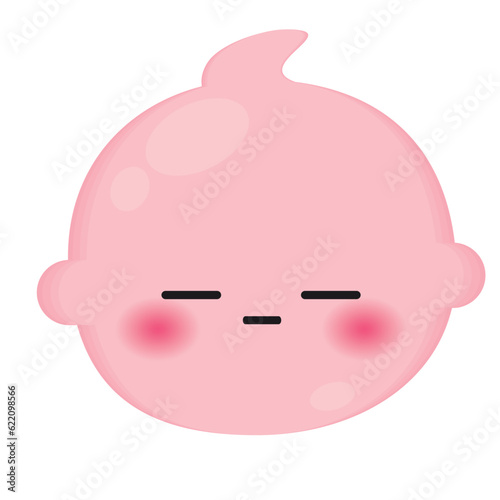 Isolated colored cute neutral face baby emoji icon Vector