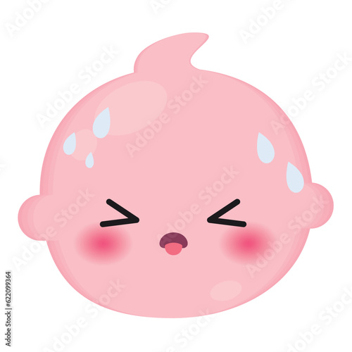 Isolated colored cute exhausted baby emoji icon Vector
