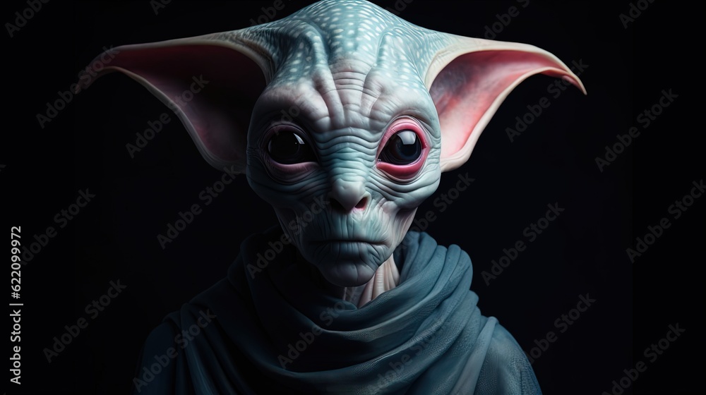 Rare alien. Extraterrestrial alien. Alien with unique ears. Generative AI Rare alien. Extraterrestrial alien. Alien with unique ears. Generative AI