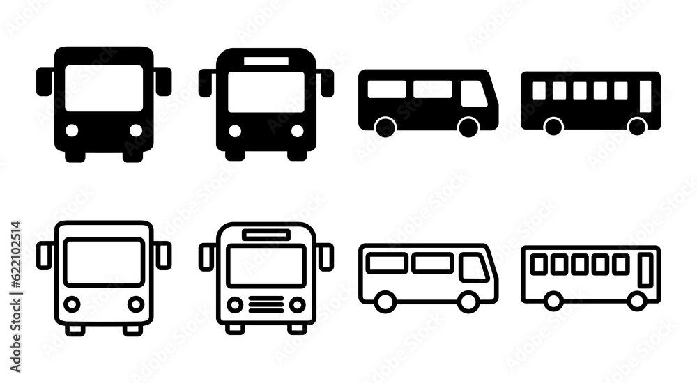 Bus icon set illustration. bus sign and symbol. transport symbol Bus icon set illustration. bus sign and symbol. transport symbol