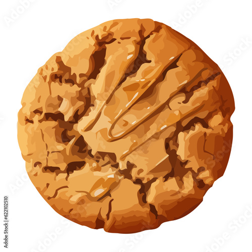 Baked cookie sweet dessert on yellow backdrop