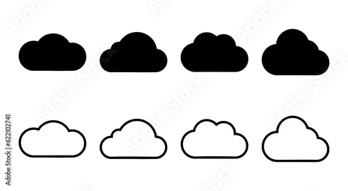 Cloud icon set illustration. cloud sign and symbol