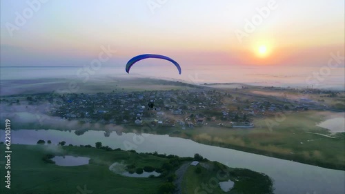 paraglider over the mountains