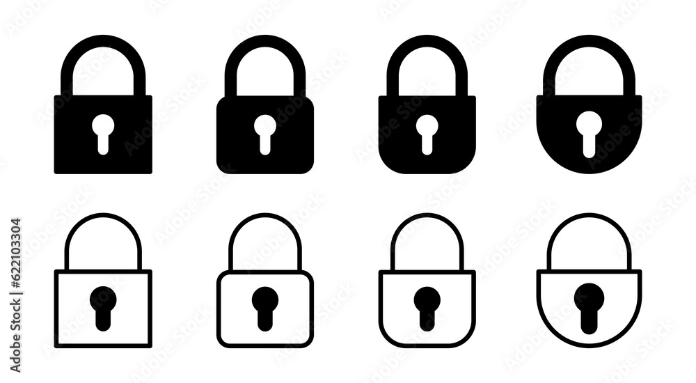 Lock icon set illustration. Padlock sign and symbol. Encryption icon. Security symbol Lock icon set illustration. Padlock sign and symbol. Encryption icon. Security symbol