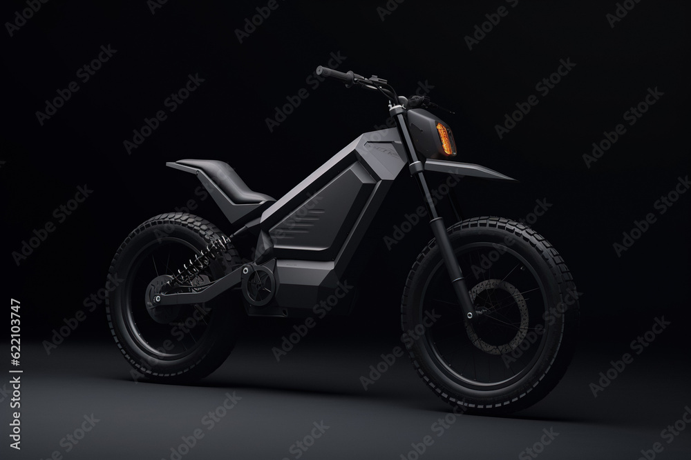 Bike Concept Design. Futuristic Gold Mechanic Model, Glowing Luxury Nightlife Speed Vehicle for High Performance, Graphic Transport Design. Generative AI