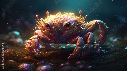 Magical crab creature. Generative AI
