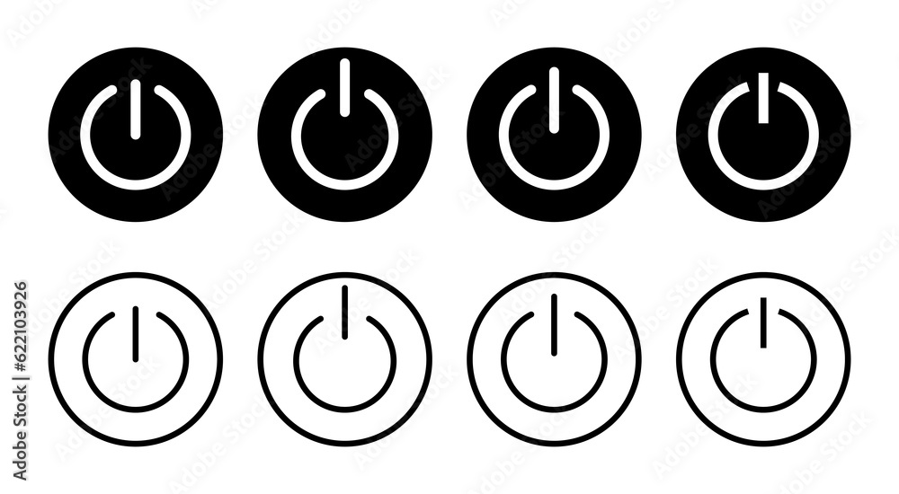 Power icon set illustration. Power Switch sign and symbol. Electric power Power icon set illustration. Power Switch sign and symbol. Electric power